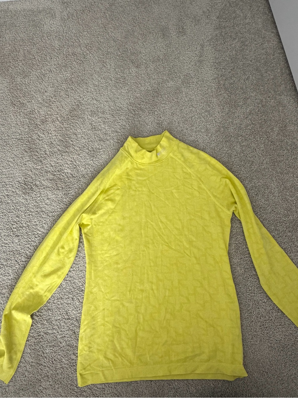 FIGS Bright Yellow Long Sleeve Mock Neck Top